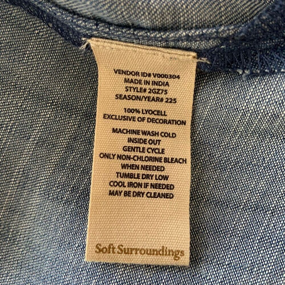 New✨ SOFT SURROUNDINGS Embroidered Tencel Topper (Sz M) - Picture 11 of 13